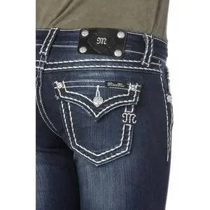 Capri Jean Stretch Miss Me Taille 27 X 22 - Neuf Avec étiquette, Poche à Rabat Embellie